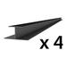 Proslat 8 ft. PROCORE+ PVC Carbon Fiber Slatwall H-Trim (4-Pack)