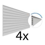 Proslat 8 ft. x 4 ft. PROCORE+ PVC Silver Grey Carbon Fiber Slatwall (4-Pack)