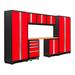 NewAge Products BOLD 3.0 Series Red 8-Piece Cabinet Set with Bamboo Top and LED Lights