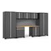 NewAge Products PRO 3.0 Series Grey 8-Piece Cabinet Set with Bamboo Top and Slatwall