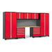 NewAge Products PRO 3.0 Series Red 8-Piece Cabinet Set with Bamboo Top and Slatwall