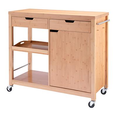 Trinity 48" Bamboo Kitchen Island With Cabinet