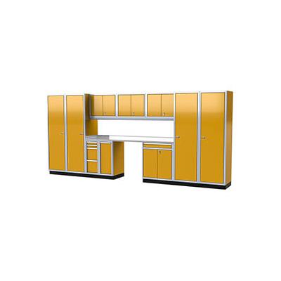 Moduline Pro II 16-Foot Yellow Aluminum Garage Cabinet System