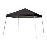 ShelterLogic 12x12 Slanted Pop-up Canopy with Black Roller Bag (Black Cover)