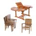 All Things Cedar 5-Piece Butterfly Oval Table Stacking Chair Set