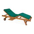 All Things Cedar Multi-Position Chaise Lounger with Green Cushions