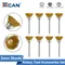 XCAN – brosse de roue de polissage, outil abrasif, tige de 3.0mm, brosse métallique en laiton pour outil rotatif Dremel, outil de polissage des métaux 10/20 pièces
