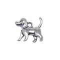 WYSIWYG 5 pièces 15x14x5mm chien pendentifs charme Antique argent couleur 3D breloque chien