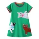 Robe d'été verte à manches courtes pour petites filles vêtements décontractés et doux en coton