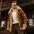 Veste bouffante longue en fausse fourrure pour hommes manteau d'optique chaud parka épaisse