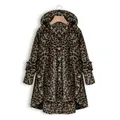Manteau en fausse fourrure à boutons pour femmes veste léopard pardessus en fausse fourrure douce