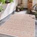 Chuck 7'10" x 10'2" Bone/Clay/Rose Gold/Dark Beige/Nutmeg Outdoor Area Rug - Hauteloom