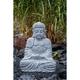 Granit-Stein Figur Buddha |Frostfest | Höhe 40, 50, 60 cm | Hochwertige Handarbeit | grau | Asiatische Dekoration für Garten und Teich