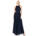 Anaya with Love Damen Ladies Maxi Dress for Women Halter Neck Long Sleeveless with Belt A Line Evening Gown Ball Prom Wedding Guest Bridesmaid Kleid, Navy Blue, 52