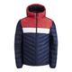 JACK & JONES PLUS Herren JJEHERO Puffer Hood PS SN Gesteppt, Navy Blazer/Detail:True RED and White Color Blocking, 3XL