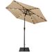 Gymax 9 Ft Patio Table Market Umbrella w/ 18 Solar LED Lights &