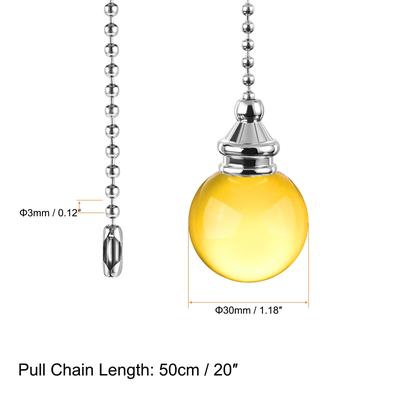 Ceiling Fan Pull Chain, Fan Pull Chain Ornament Extension Lighting Accessories, Crystal Ball Pendant