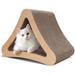 Triangle Cat Scratching Post Scratcher Cardboard Cat Board Pads - Brown