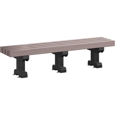 MasonWays 72" x 17" x 17" Brown Plastic Backless Dura-Bench with Black Legs