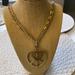 Jessica Simpson Jewelry | . Perfect For Valentines Day Long Silver And Gold Heart Wpeace Sign Necklace | Color: Gold/Silver | Size: 18”