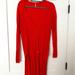 Free People Sweaters | Free People Orange/Red Cotton Midi Long Sleeve Cardigan Sweater Dress - Small | Color: Orange/Red | Size: S
