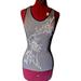 Athleta Tops | Athleta Womens Tank Top Athletic Floral Racerback Black White Gray | Color: Black/Gray/Tan/White | Size: S