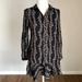 Free People Dresses | Free People Black Floral Long Sleeve Ruffle Buttondown Shirt Dress Xsmall. | Color: Black | Size: Xs