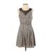 BCBGeneration Casual Dress - A-Line: Tan Animal Print Dresses - Women's Size 4