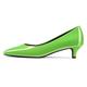 NobleOnly Women Kitten Low Heel Pointed Toe Pumps Court Shoe Slip-on Wedding Office 3.5 CM Heels Shoes Green Patent A 9.5 UK
