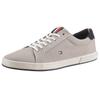 Sneaker TOMMY HILFIGER "ICONIC LONG LACE SNEAKER", Herren, Gr. 42, grau, Baumwolle, sportlich, Schuhe, Freizeitschuh, Halbschuh, Schnürschuh mit gespolstetem Schaftrand