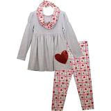 Bonnie Jean Baby Toddler Little Girls St Valentine s Day Red Heart 3 Piece Legging Set