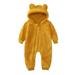 Fesfesfes Toddler Baby Fleece Onesies Boys Girls Color Plush Cute Bear Ears Winter Thick Keep Warm Jumpsuit Romper On Sale