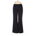 New York & Company Dress Pants - Mid/Reg Rise Flared Leg Boyfriend: Black Bottoms - Women's Size 6 Petite