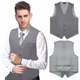 Classique gris Gilet sans manches pour hommes Slim Fit costume Gilet col cravate ensemble