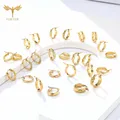 Boucles d'oreilles créoles en or jaune pour femme boucle d'oreille Huggie ronde petits anneaux