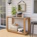 COSIEST Outdoor Pine Wood Rectangular Console Table