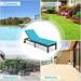 Outdoor Wicker Patio Chaise Lounge Recliner Chair with 5-Position Adjustment and Wheels - 81" x 26.5" x 13"