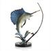 SPI Fighting Sailfish with Tackle Brass Statue on Marble Base
