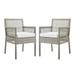 Pemberly Row 19.5 Wicker / Rattan Patio Dining Armchair in Gray (Set of 2)