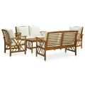 vidaXL 5 Piece Garden Lounge Set with Cushions Solid Acacia Wood 3057989