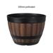 Ringshlar Resin Whiskey Barrel Flower Pot Round Planter Vintage Style Indoor Outdoor Garden Yard Patio