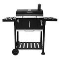 Royal Gourmet CD1824EN 24 Charcoal Grill Outdoor Smoker with Side Tables Backyard Griller Party BBQ Picnic Patio Cooking Black