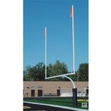 4.5 in. Outer Diameter Redzone High School Football Goalposts Plate Mount White