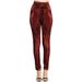 Mrat Full Length Pants Leggings Pants For Women Fashion Ladies Print Casual High Waist Imitation Denim Leggings Elastic Slim Hip Ninth Pants High Waisted Athletic Pants