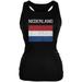 World Cup Distressed Flag Nederland Black Juniors Soft Tank Top - Small