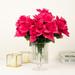 Efavormart 12 Bushes | Fuchsia Artificial Premium Silk Blossomed Rose Flowers | 84 Roses