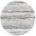 SAFAVIEH Fontana Shag Danica Striped Plush Area Rug Ivory/Grey 5 3 x 5 3 Round