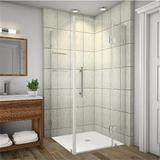 Avalux 38 x 36 x 72 in. Completely Frameless Shower Enclosure with Glass Shelves in Stainless Steel