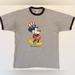 Disney Shirts | Disney Vintage Ringer Mickey Usa American Flag Hat T-Shirt Sz Large 90s 2000s | Color: Blue/Gray | Size: L