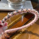 Anthropologie Accessories | Anthropologie Jewel Gem Rhinestone Embellished Headband! New! | Color: Pink | Size: Os